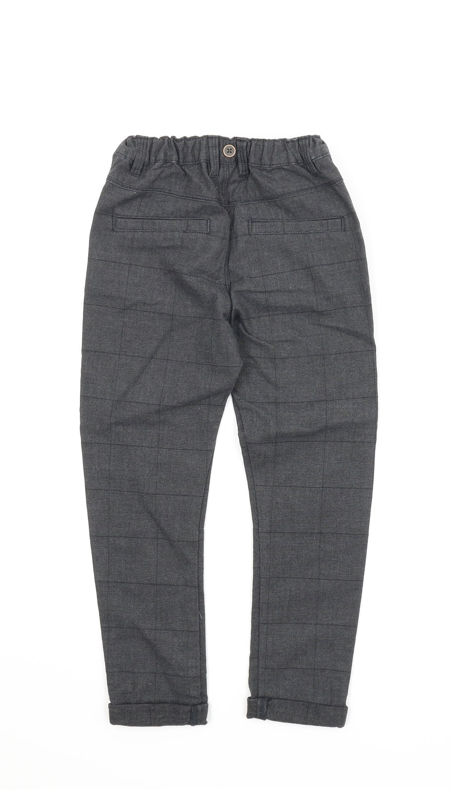 F&F Boys Grey Check  Carrot Trousers Size 5-6 Years