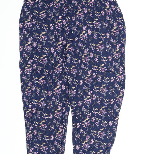Amber Womens Blue Floral  Capri Lounge Pants Size L