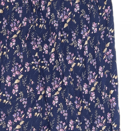 Amber Womens Blue Floral  Capri Lounge Pants Size L