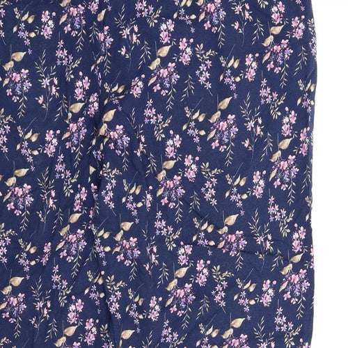 Amber Womens Blue Floral  Capri Lounge Pants Size L