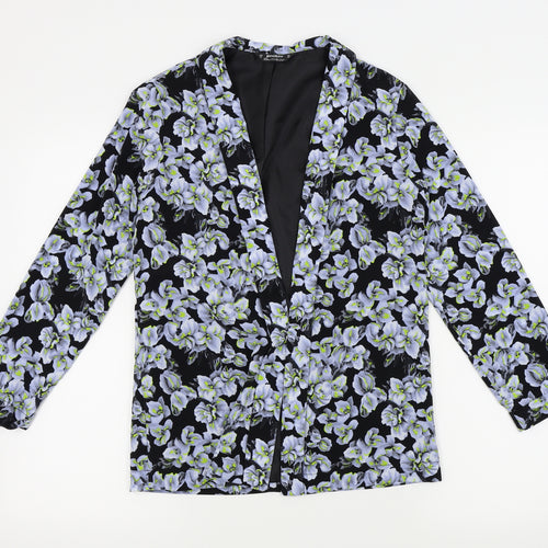 Miss Selfridge Womens Black Floral  Jacket Blazer Size 8