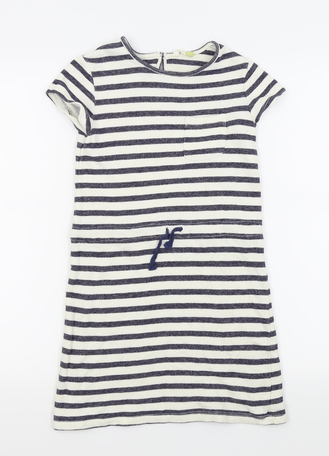 John Lewis Girls White Striped  Pencil Dress  Size 9 Years