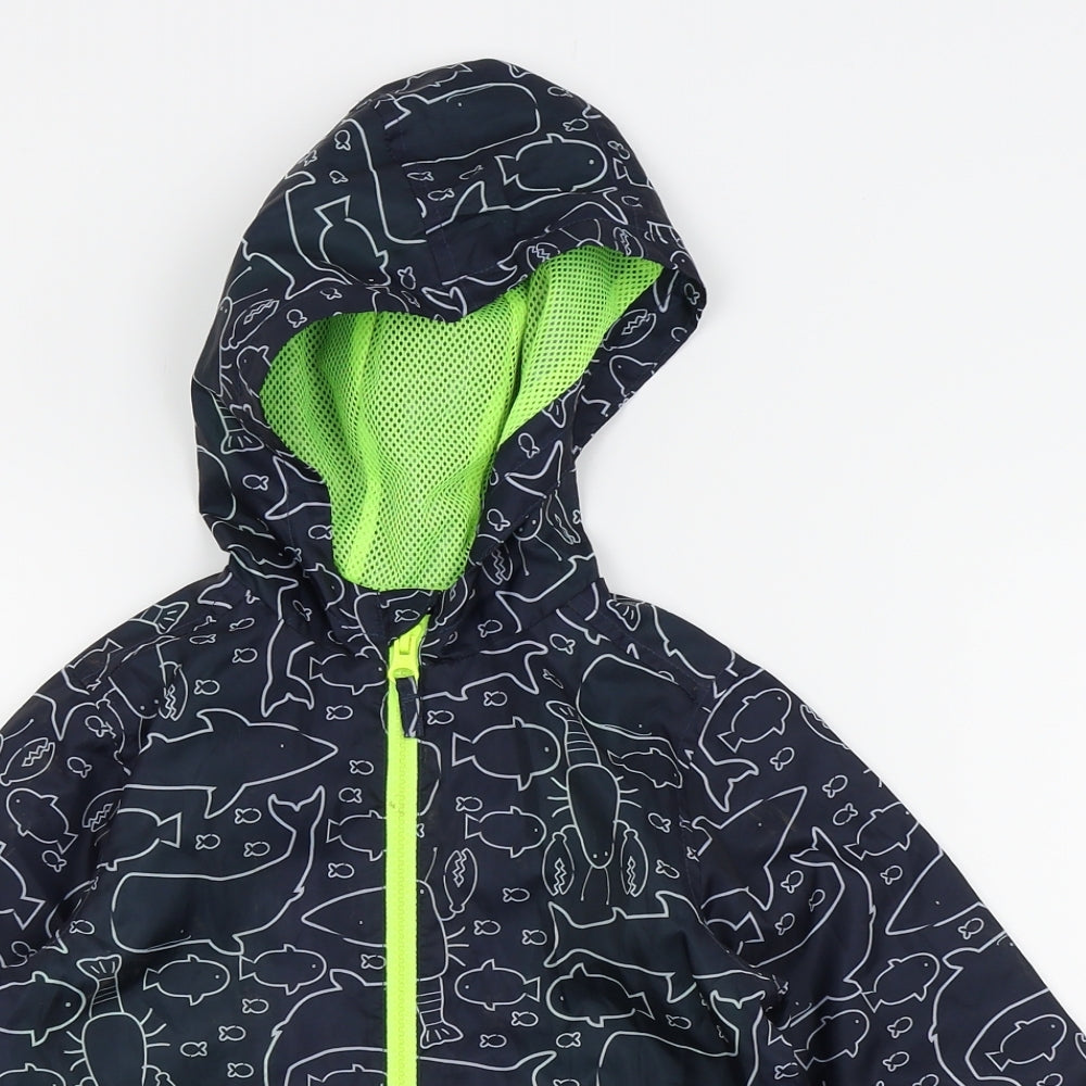 Nutmeg Boys Black Animal Print  Basic Coat Coat Size 3-4 Years