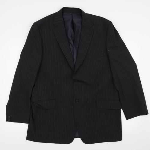 Asda George Mens Black Striped  Jacket Blazer Size 44