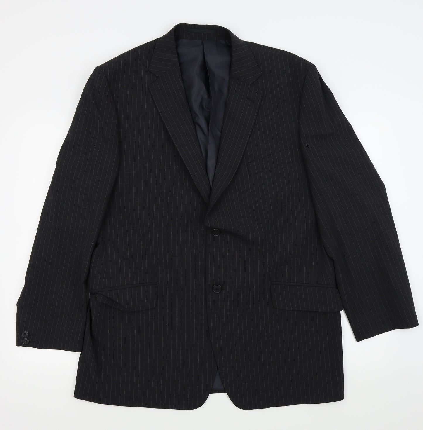 Asda George Mens Black Striped  Jacket Blazer Size 44