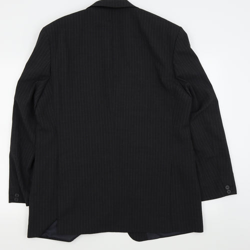 Asda George Mens Black Striped  Jacket Blazer Size 44