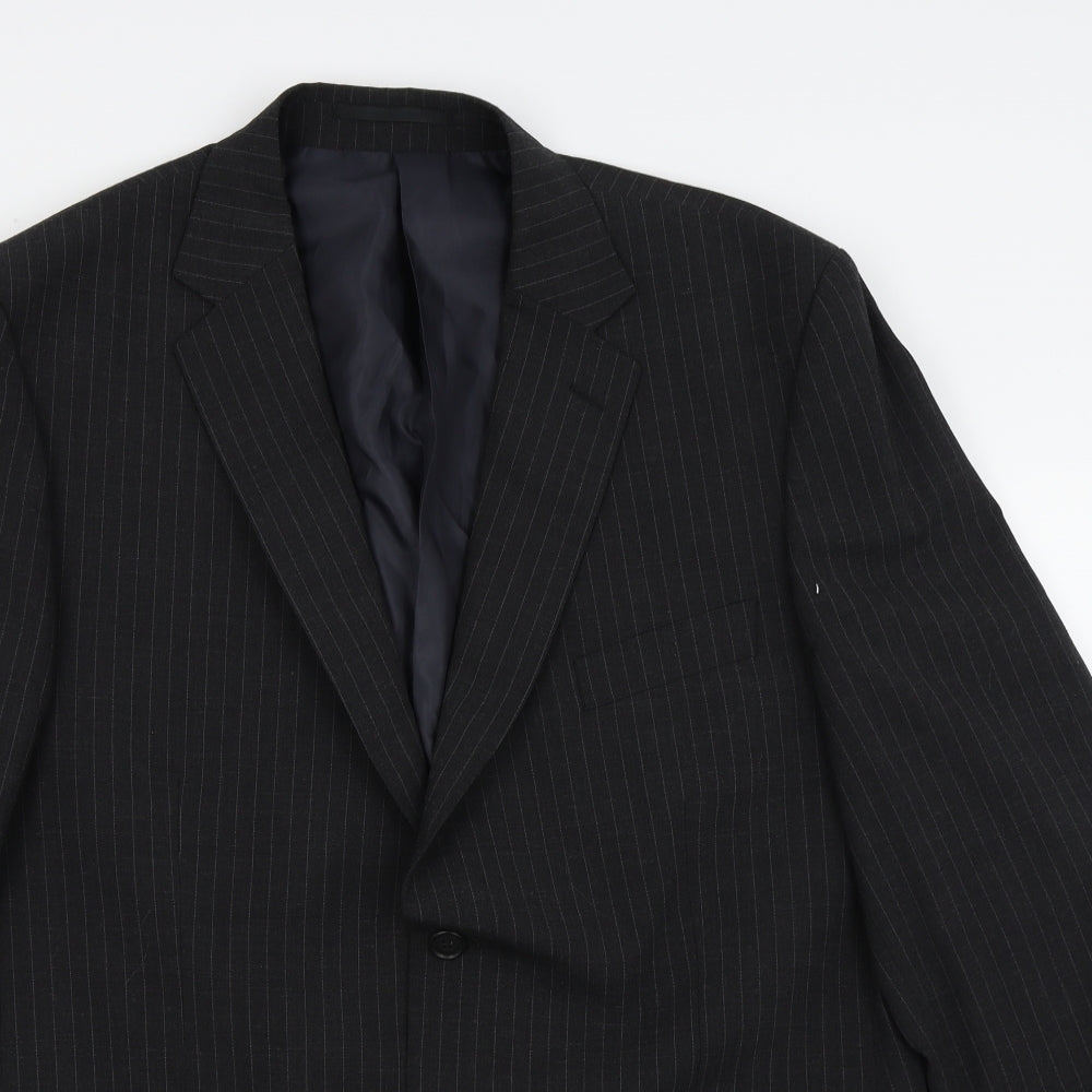 Asda George Mens Black Striped  Jacket Blazer Size 44