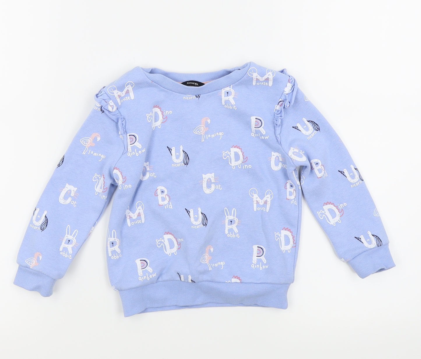 Asda George Girls Blue   Pullover Jumper Size 2-3 Years