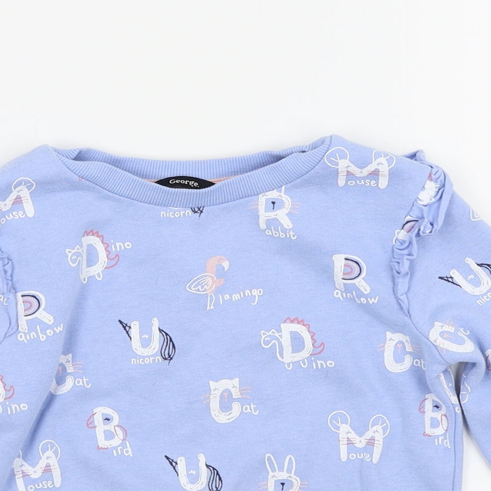 Asda George Girls Blue   Pullover Jumper Size 2-3 Years