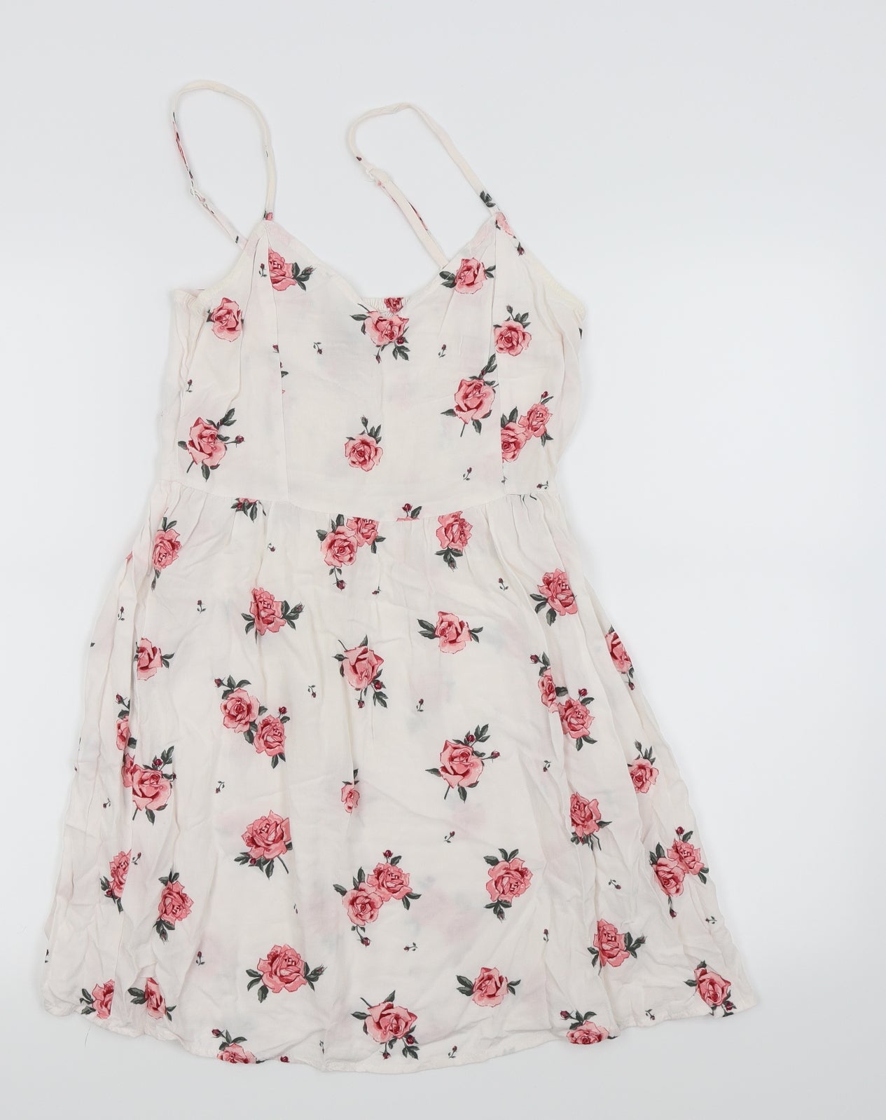 Divided by H&M Womens White Floral  Fit & Flare  Size 10