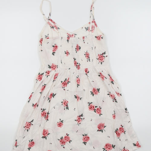 Divided by H&M Womens White Floral  Fit & Flare  Size 10