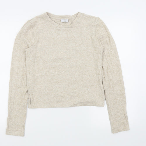 jeff and co Womens Beige   Basic T-Shirt Size 10
