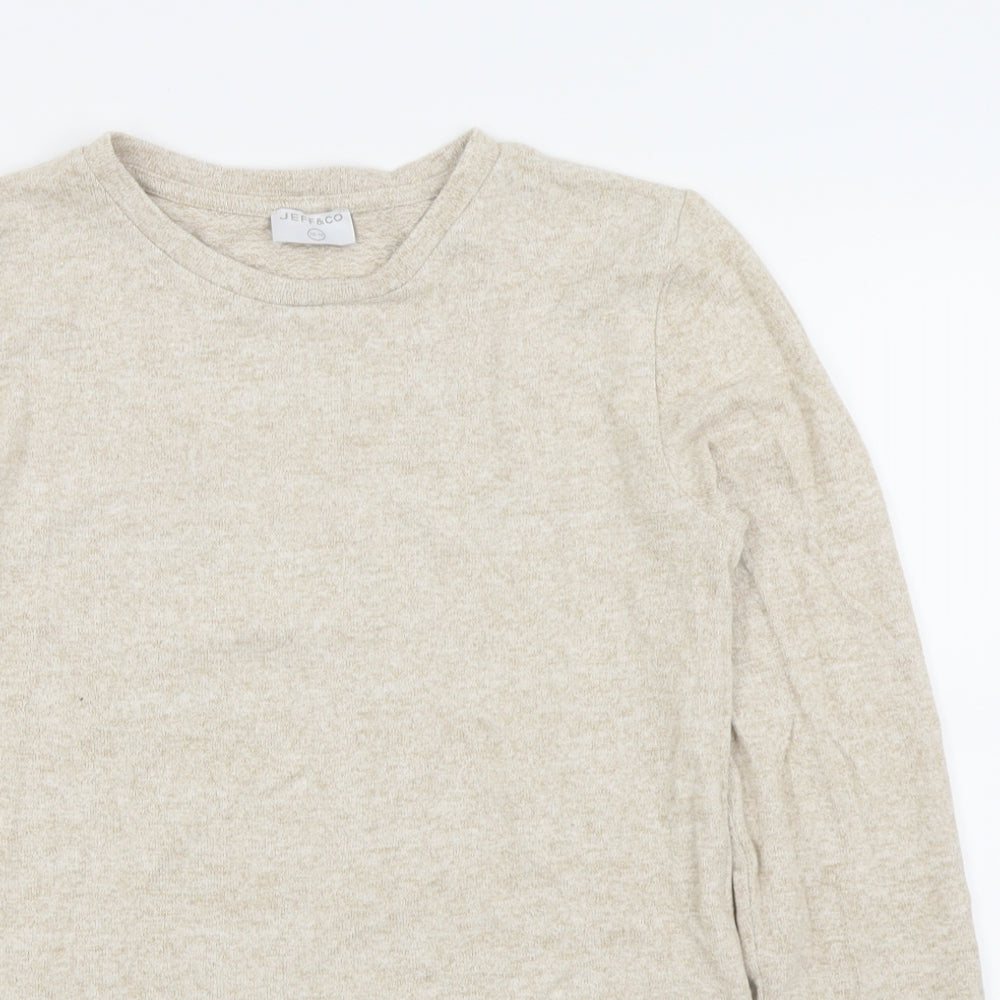 jeff and co Womens Beige   Basic T-Shirt Size 10