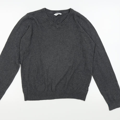 M&S Boys Grey   Pullover Jumper Size 12-13 Years  - School Jumper