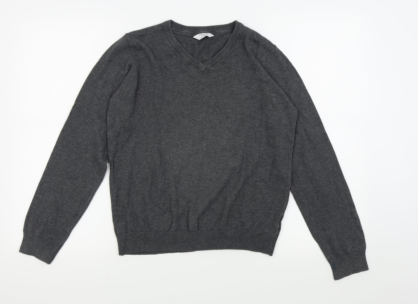M&S Boys Grey   Pullover Jumper Size 12-13 Years  - School Jumper