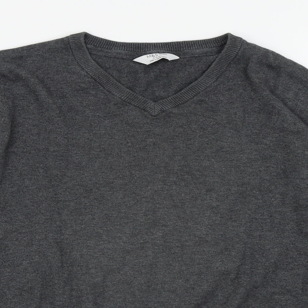 M&S Boys Grey   Pullover Jumper Size 12-13 Years  - School Jumper