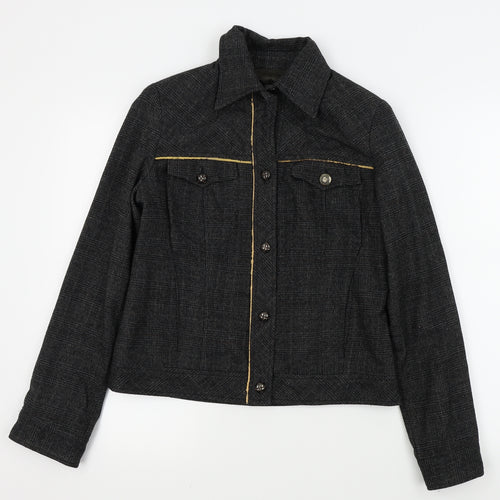 Punt Roma Womens Black   Full Zip Jumper Size 10  - denim jacket, button up