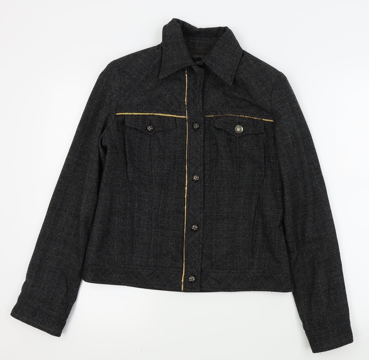 Punt Roma Womens Black   Full Zip Jumper Size 10  - denim jacket, button up