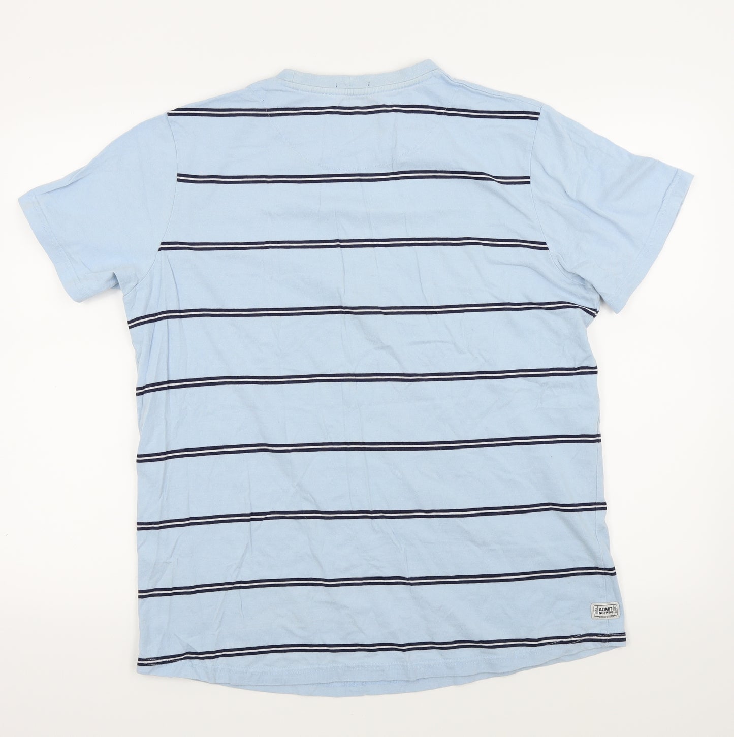 Weekend Offender Mens Blue Striped   T-Shirt Size L