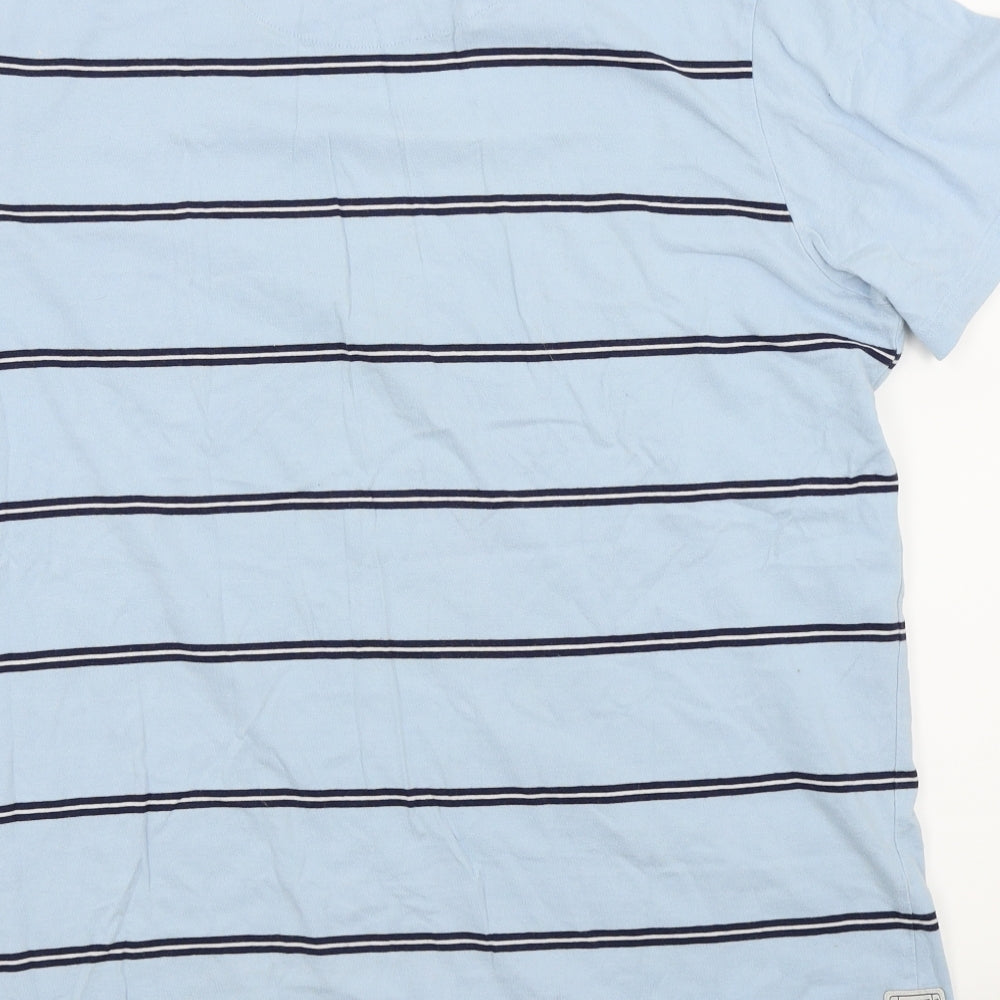 Weekend Offender Mens Blue Striped   T-Shirt Size L
