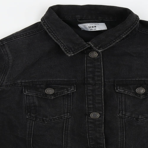 New Look Womens Black   Full Zip Jumper Size 24  - denim jacket, button up