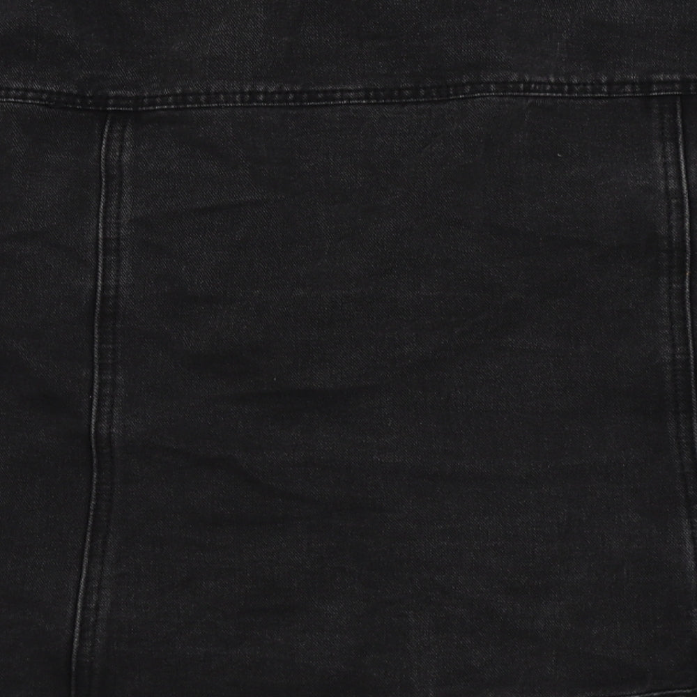 New Look Womens Black   Full Zip Jumper Size 24  - denim jacket, button up