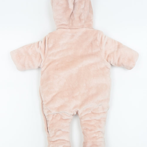 fred and flo Girls Pink Animal Print  Jacket Coat Size 0-3 Months