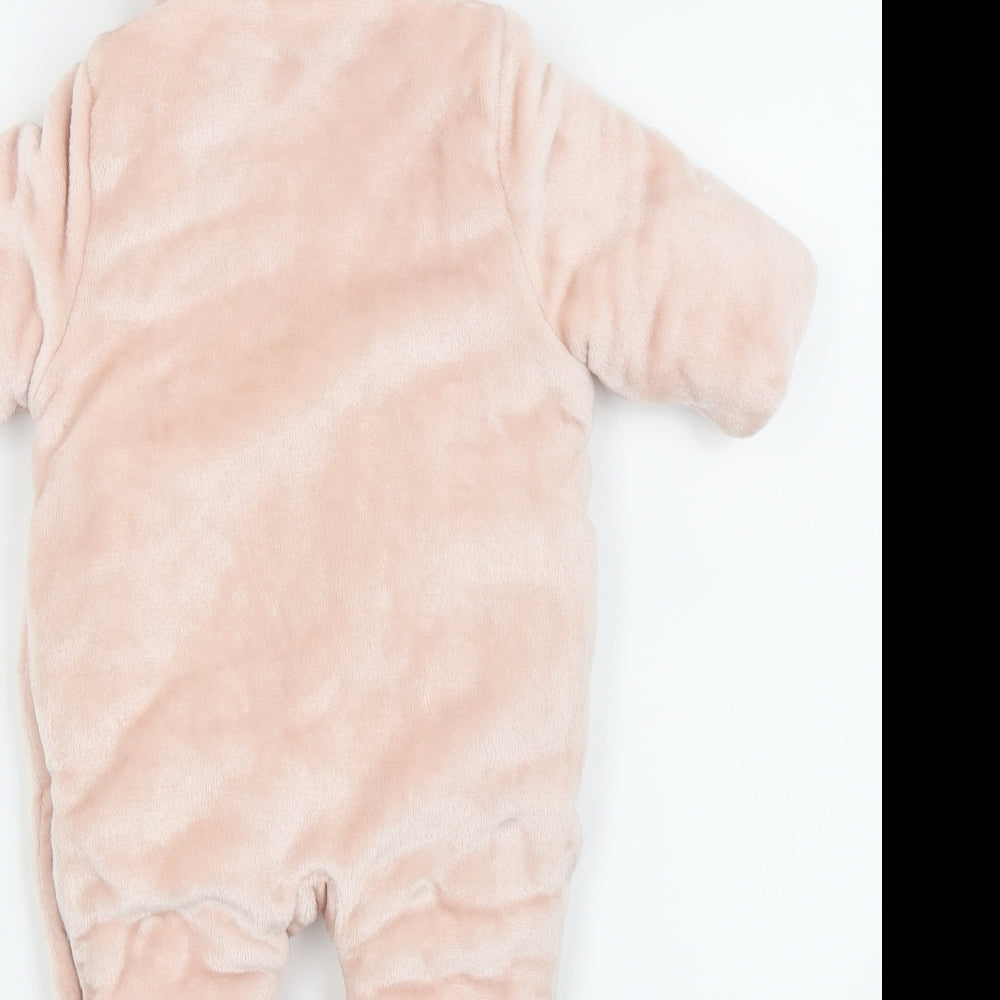 fred and flo Girls Pink Animal Print  Jacket Coat Size 0-3 Months