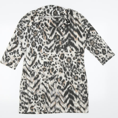 F&F Womens Multicoloured Animal Print  Pencil Dress  Size 12