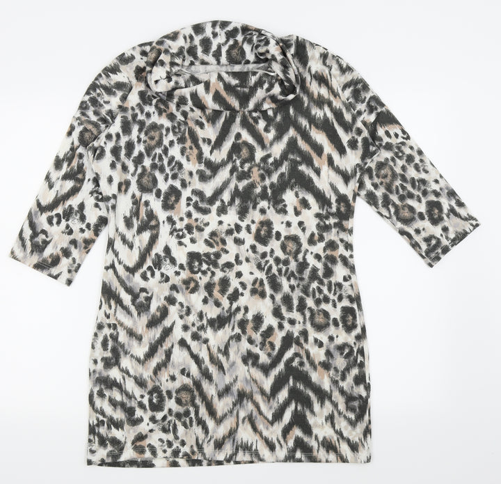 F&F Womens Multicoloured Animal Print  Pencil Dress  Size 12