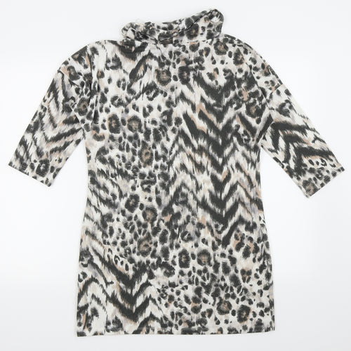 F&F Womens Multicoloured Animal Print  Pencil Dress  Size 12