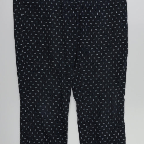 H&M Womens Blue Argyle/Diamond  Trousers  Size 8 L26 in