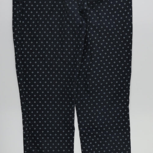 H&M Womens Blue Argyle/Diamond  Trousers  Size 8 L26 in
