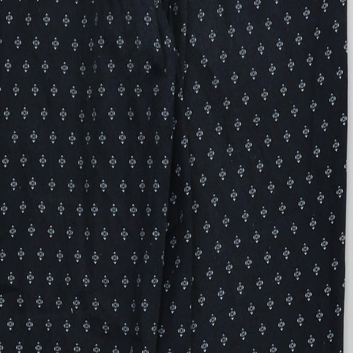 H&M Womens Blue Argyle/Diamond  Trousers  Size 8 L26 in