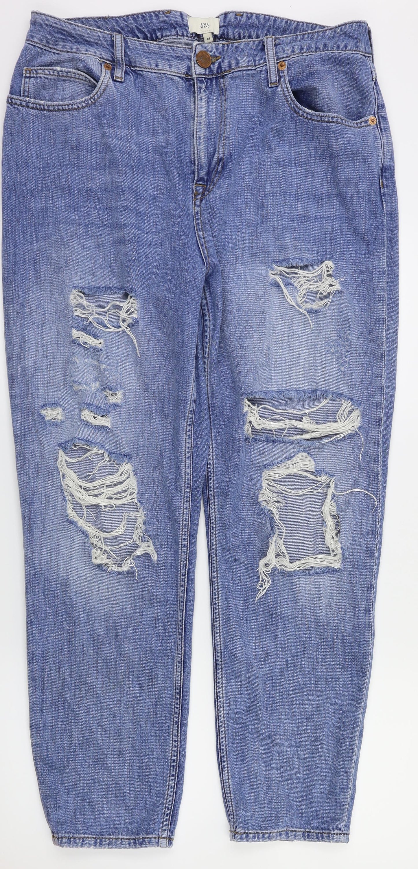 River island  Womens Blue   Straight Jeans Size 14 L29 in