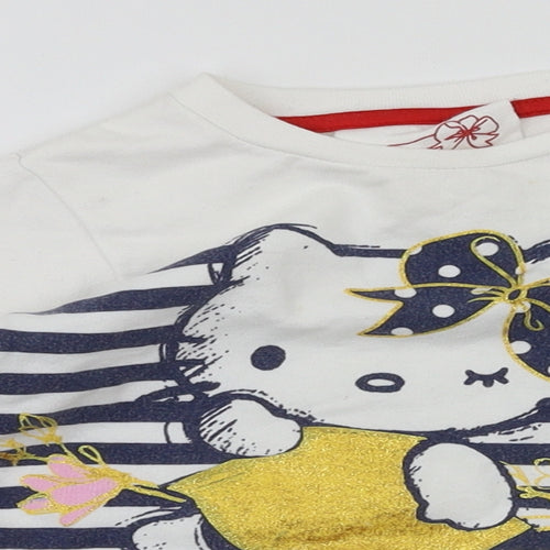 Hello Kitty Girls Blue Animal Print  Henley Jumper Size 12-18 Months