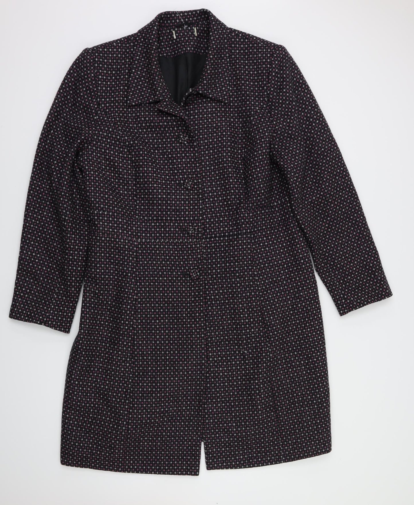 Preworn Womens Purple Polka Dot  Jacket Coat Size 18