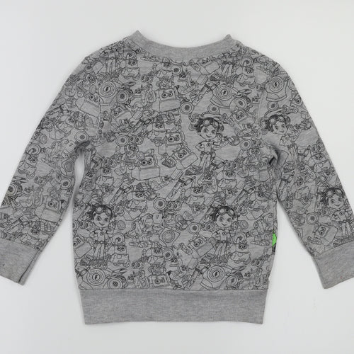 George  Boys Grey Animal Print  Pullover Sweatshirt Size 2-3 Years