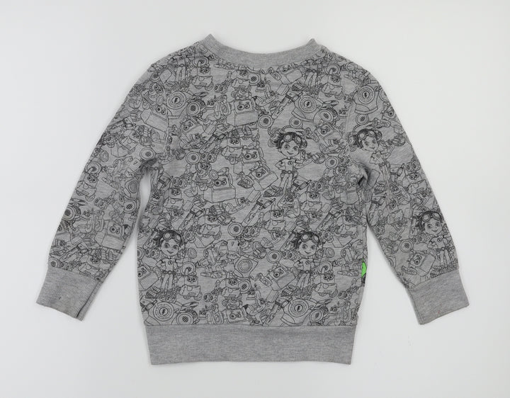 George  Boys Grey Animal Print  Pullover Sweatshirt Size 2-3 Years