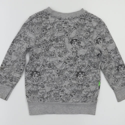 George  Boys Grey Animal Print  Pullover Sweatshirt Size 2-3 Years