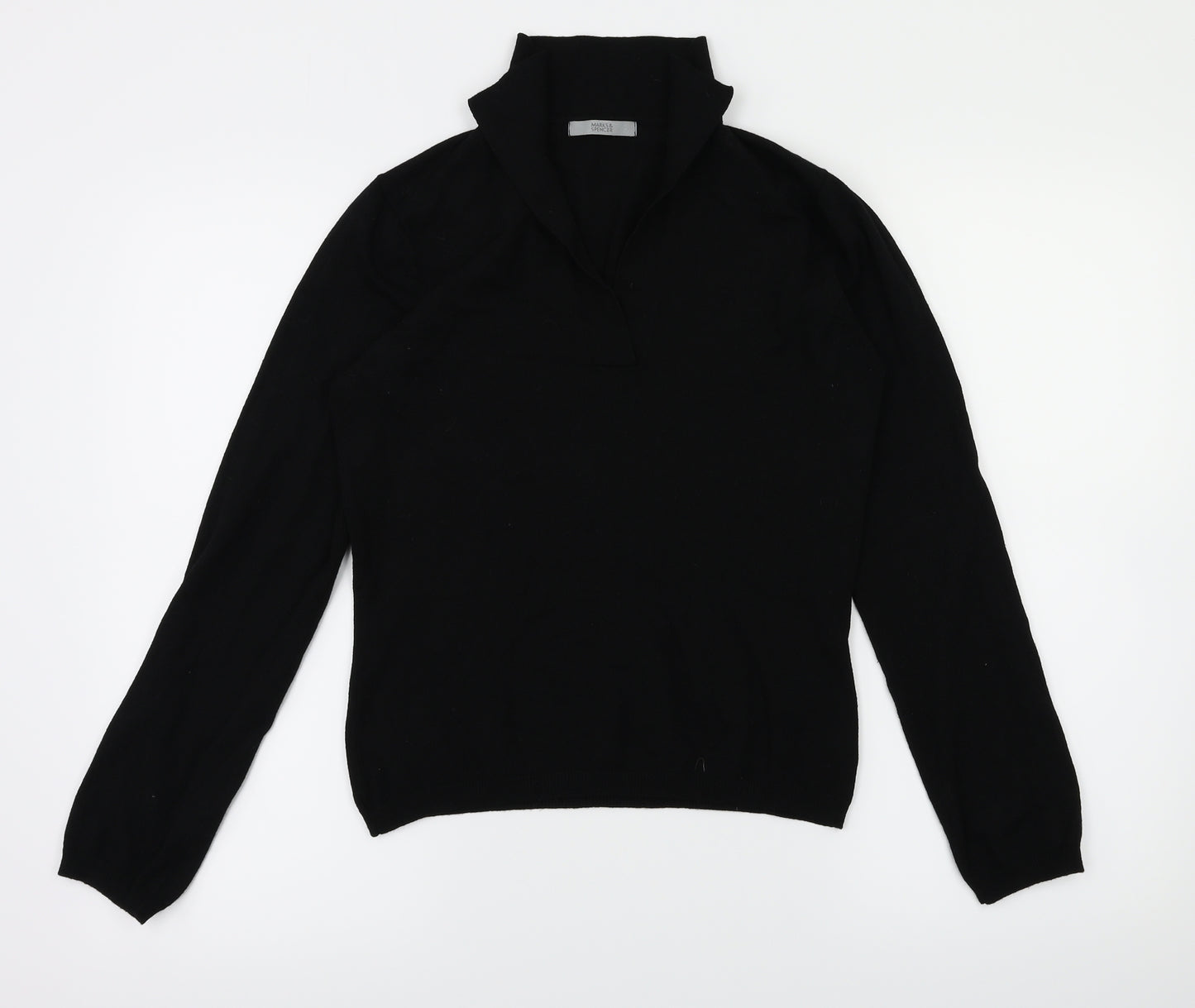 M&S Womens Black   Basic T-Shirt Size 8