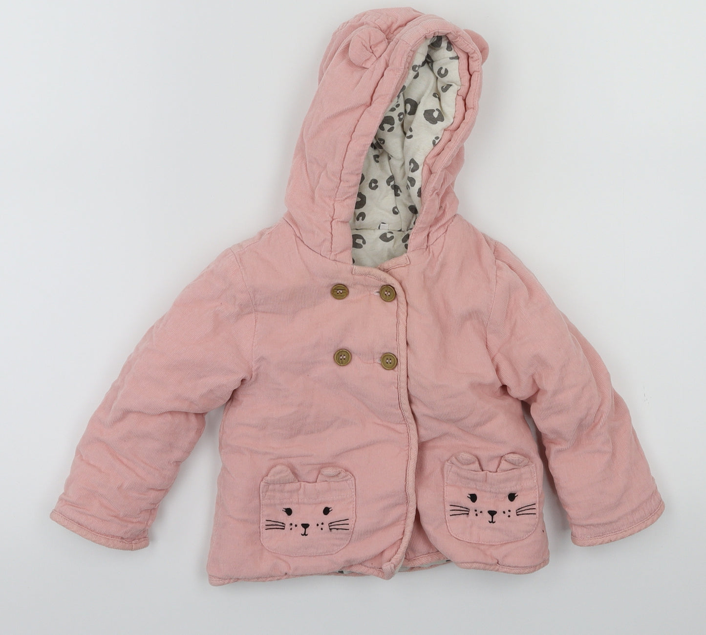 TU Girls Pink Animal Print  Basic Jacket Jacket Size 6-9 Months