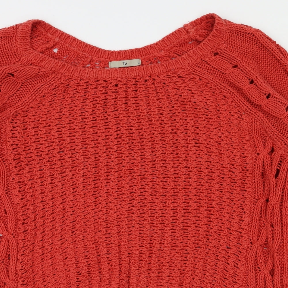 TU Womens Red   Pullover Jumper Size 14