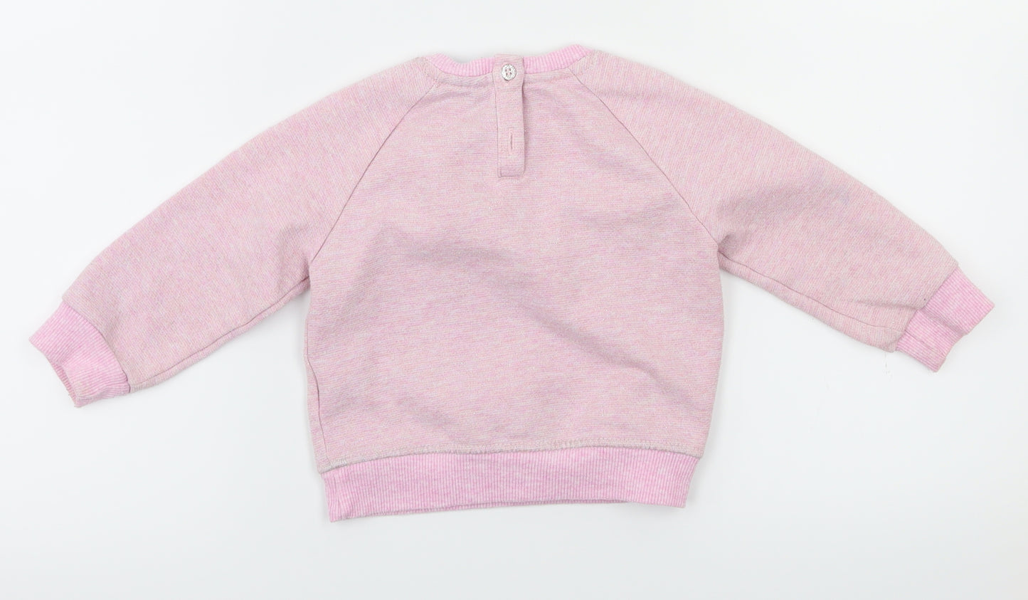 Disney Girls Pink Animal Print  Pullover Jumper Size 9-12 Months