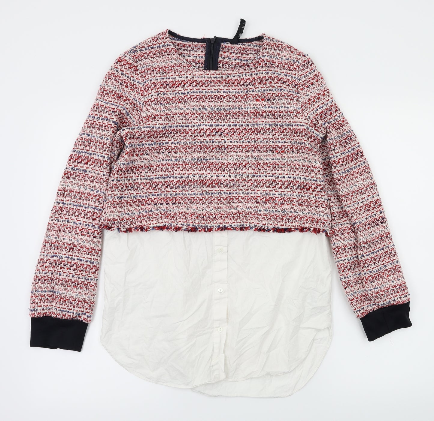 Zara Womens Red   Pullover Jumper Size S