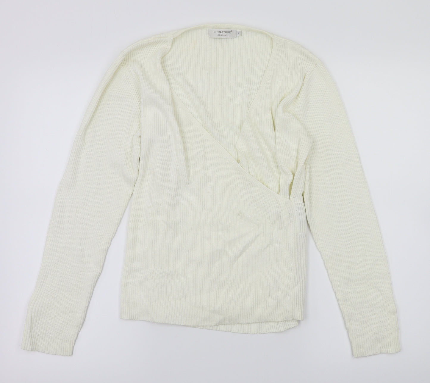 Signature Classic Womens Ivory   Pullover Jumper Size S