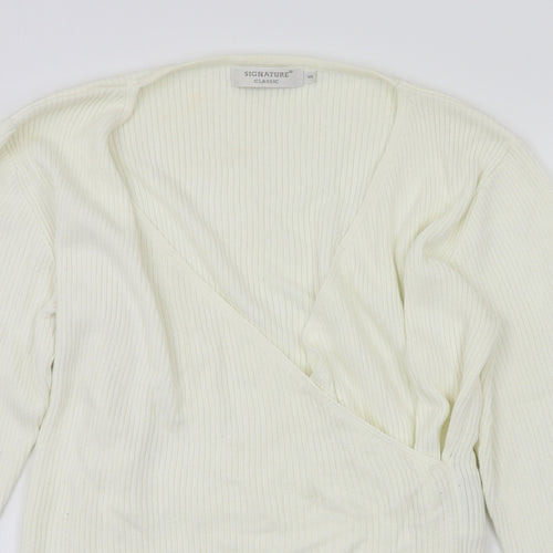 Signature Classic Womens Ivory   Pullover Jumper Size S