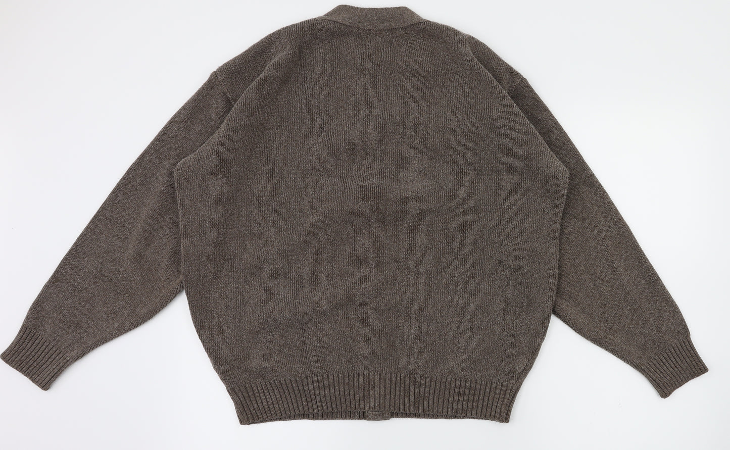 Carson Mens Brown Argyle/Diamond  Cardigan Jumper Size M