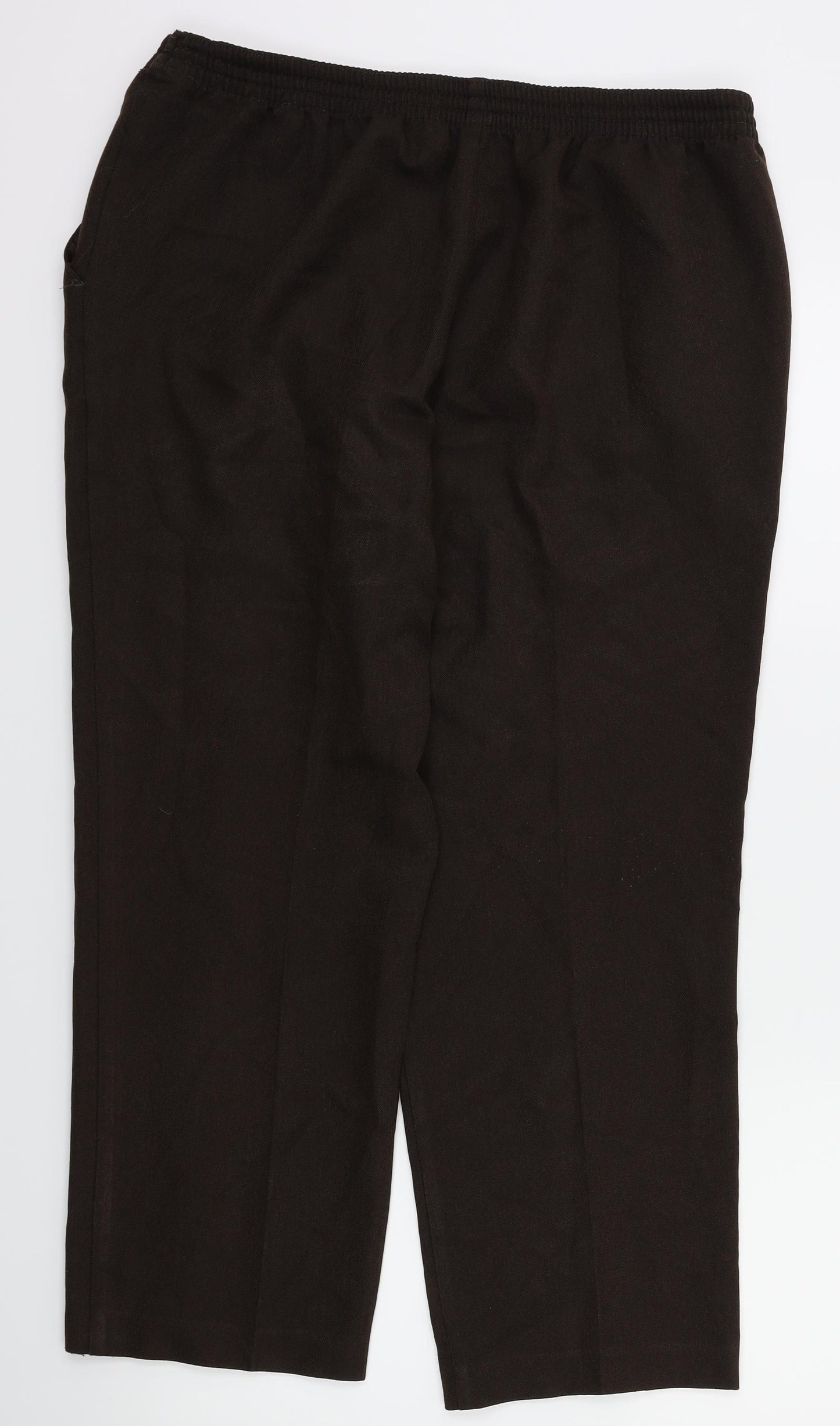 M&S Womens Brown Houndstooth  Trousers  Size 14 L25 in - Stretch waistband