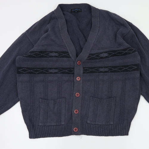 Carson  Womens Blue Argyle/Diamond  Cardigan Jumper Size M